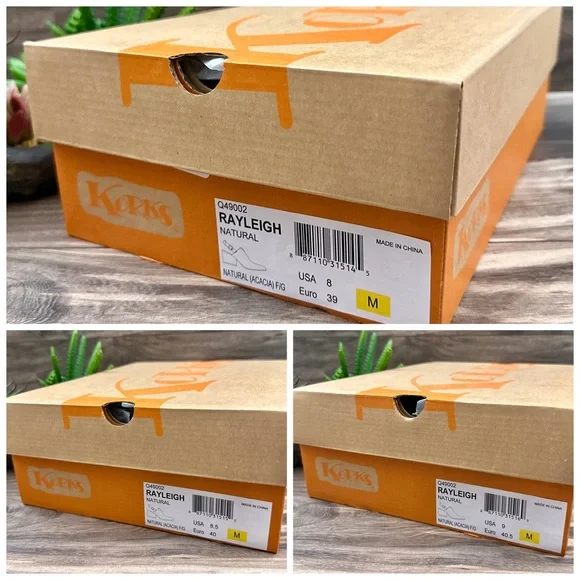 NIB Korks Kork Ease Rayleigh Slingback Block Heel Leather Clogs Natural - Picture 13 of 14